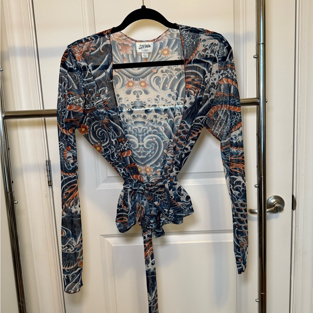 Jean Paul Gaultier for Target Asian Koi Print Wrap Blouse